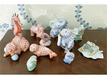 Herend Porcelain Animals Figurines, 11pcs (CTF10)