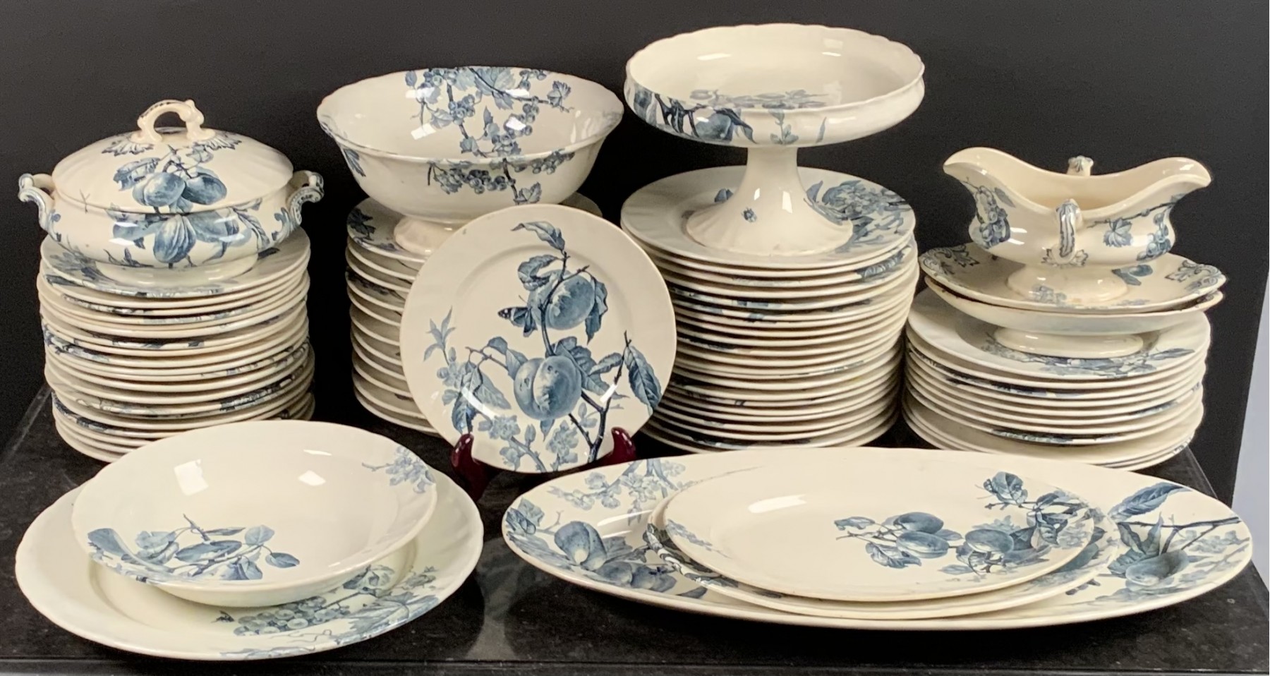 Creil-Montereau French Faience Set, Pomone Pattern (CTF30) #14575