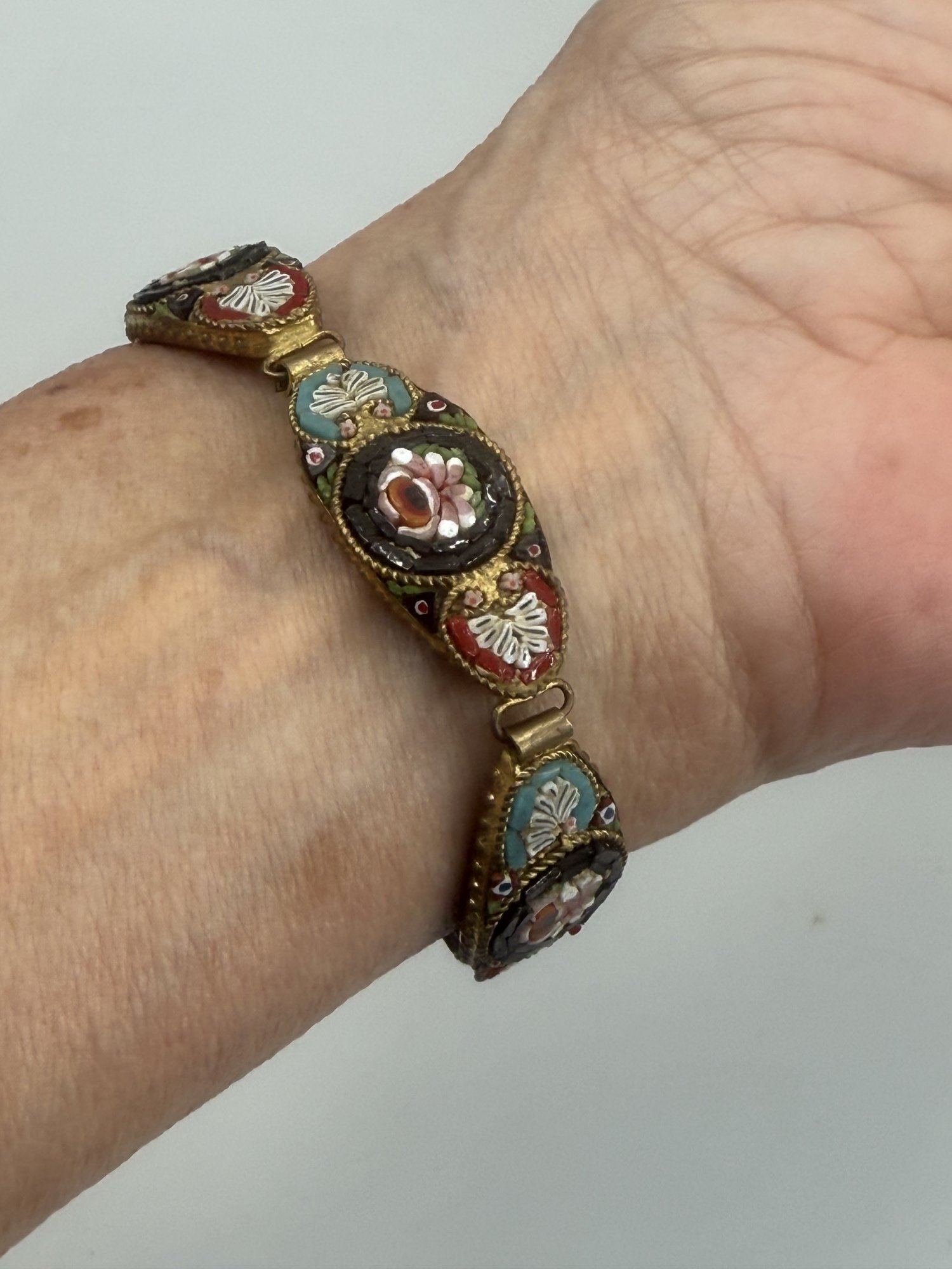 Vintage Old Italy Micro-Mosaic Bracelet, Nice Detail, Very Old