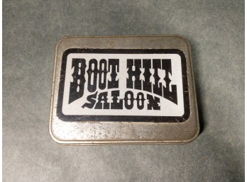 Boot Hill Saloon Fossil Tin  Vintage Collectible With Wild West Charm!