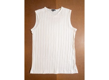 Romeo Tank Top - Ribbed Sleeveless V-Neck White XL, Men's Casual Shirt Summer Fashion Clothing Style