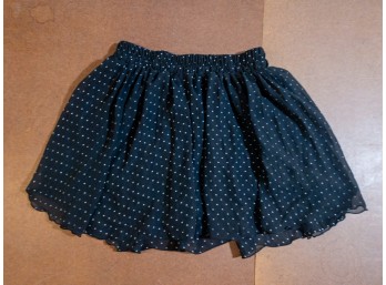 Ladies Black And White Polka Dot Skirt - Sizes Small & Medium - Elastic Waist - Designer Style