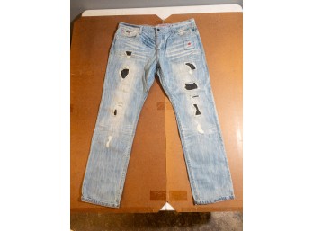 BORN FLY Designer Jeans! Size 38 Ant00ri0334wd, Distressed Look! Style! Fashion! Men's Denim! Bobby Bargain Auction!