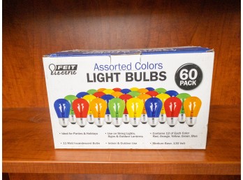 FEIT Electric Assorted Color Light Bulbs - 60 Pack - 11 Watt Party Sign Lamp - Get Lit! - Bobby Bargain's