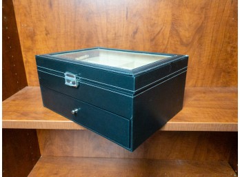 Luxury Watch Display Case Black Leather Jewelry Box Organizer Chest - Bobby Bargain's Steal!