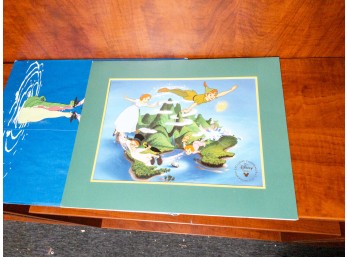 Walt Disney's Peter Pan Commemorative Lithograph - Map Of Neverland! Rare Collectible!
