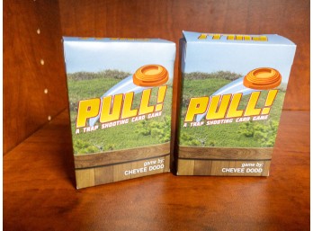 PULL! Trap Shooting Card Game Chevee Dodd Family Games - TWO Sets! Clay Targets, Card Games, Auction!