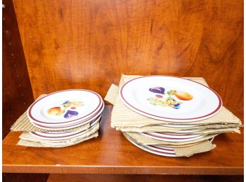 Hilary 20-Piece Stoneware Set - Farm Fresh! Dinnerware Dishes Service For 4 Home Kitchen - Bobby Bargain