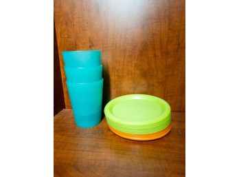 Melamine Dishes: Bright Colored Cups & Plates! Retro Kitchen Dining Set! Vintage Kitchenware! Bobby's Bargain!