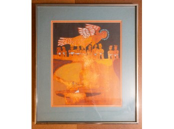 Vintage Mexico / Central America Art Print Framed - Estate Find! Bobby Bargain Auction #3 - Don't Miss Out!