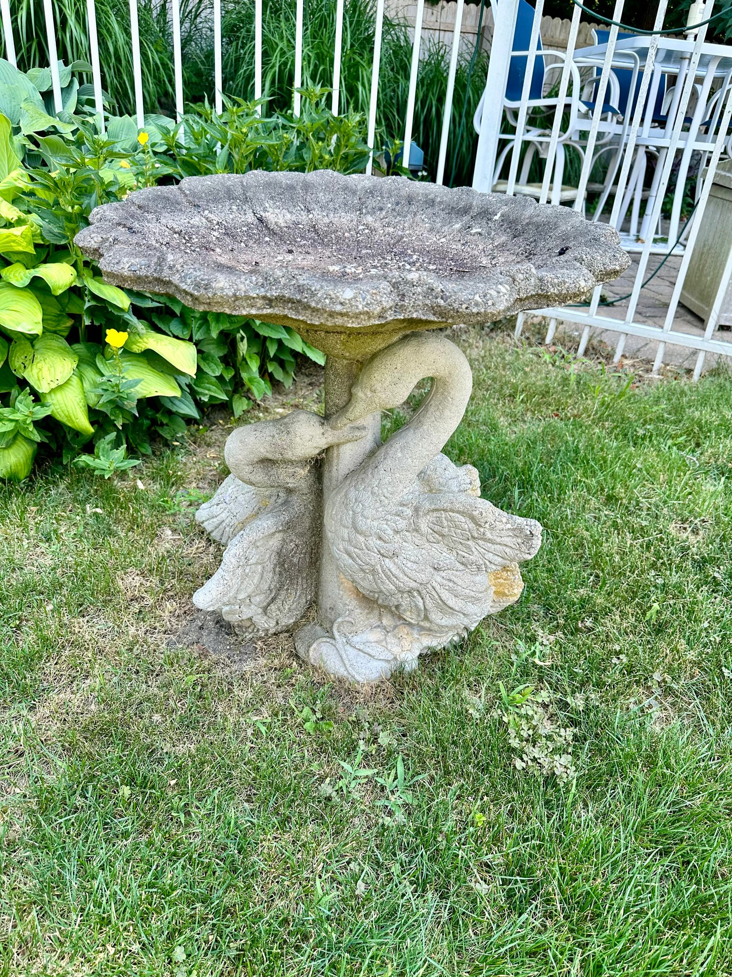 Cement Swan Bird Bath 31855