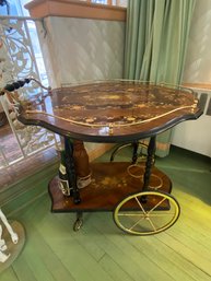 Nice Italian Bar Trolley / Serving Tea Cart,  Inlaid