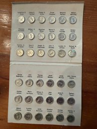 Franklin Mint Presidential Mini-Coin Set, 35 Sterling Silver Coins (Nixon Is Missing)
