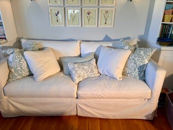 Crate & Barrel Willow Slipcovered Two-seat Sofa