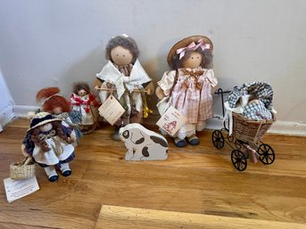Lizzie High Wooden Folk Art Dolls Collection