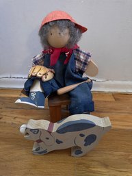 Lizzie High Wooden Folk Art Doll