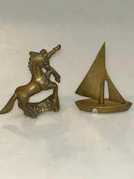 Pair Brass Figurines