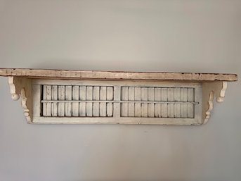 Distressed White Wooden Shutter Wall Shelf