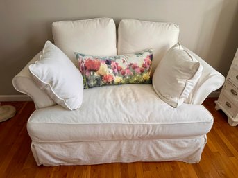 Crate & Barrel Slipcovered Love Seat