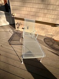 Wrought Iron Mesh Outdoor Chaise Lounge
