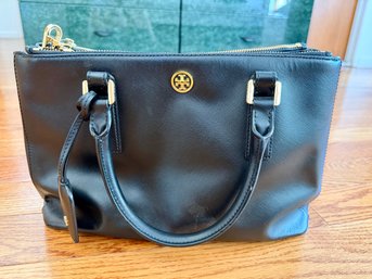Tory Burch Double-zip Tote Black Leather