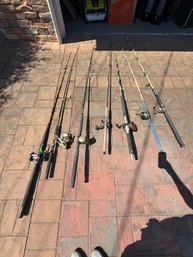 Lot Of 7 Rods And Reels