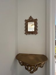 Metal Mirror And Shelf