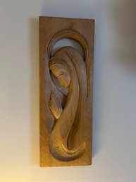 Vintage Wood Carving Of Virgin Mary