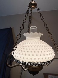 Vintage Hanging Milk Glass Lamp