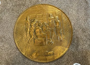 Vintage 22.5 Inch English Pub Brass Wall Plate