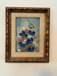 Butterfly With Flowers Oil Painting