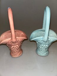 Pink & Blue McCoy Baskets W Handles