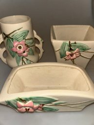 Vintage McCoy 'Blossom Time' Vase & Planters