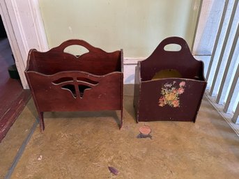 Lot Of 2 Wooden Magazine Racks