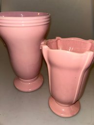 Pair Of Pink McCoy Vases