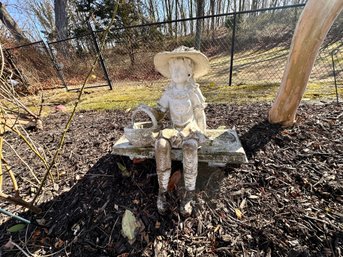 Garden Girl On Bench (heavy Resin)