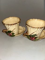 Pair Of Vintage Rare McCoy Pottery Cornucopia Planters