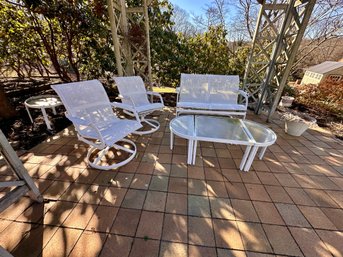 White Metal Outdoor Patio Set