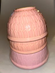 Set Of 3 McCoy Pottery Pink Mixing Bowls