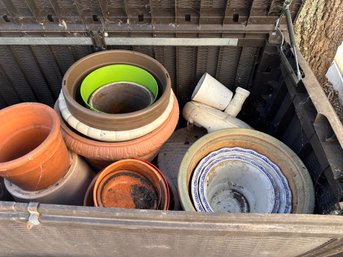 Lot Of Flower Pots - Terra Cotta, Ceramic, Plastic