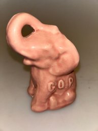 McCoy Pottery - GOP Elephant Bank (Pink Glaze)