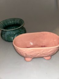 Brush McCoy USA Pink & Green Planters