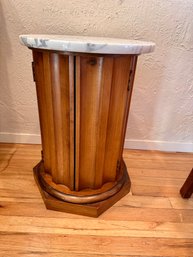 Vintage Round Marble Top Cabinet