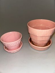 Pair Pink McCoy Planter Pots