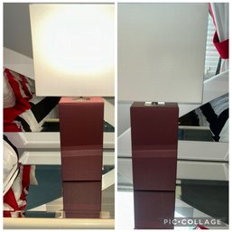 Pair Of Red Vinyl Lamps