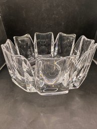 ORREFORS Crystal Lars Hellsten Corona Petal Bowl