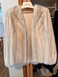 Vintage White Mink Fur Coat. Small