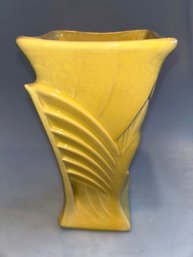 Vintage McCoy Pottery Art Deco Vase, Yellow