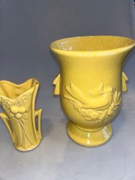 McCoy Yellow Bird / Berries Vases
