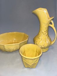 McCoy Yellow Pitcher & Planters